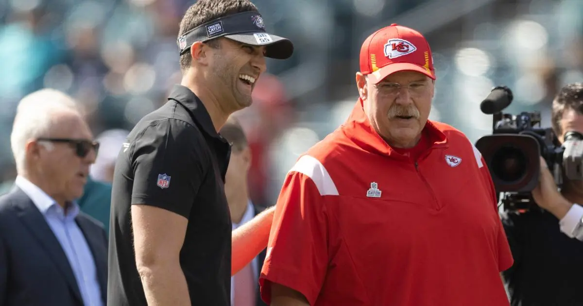Andy Reid and Nick Sirianni - NFL head coaches of Chiefs and Eagles e