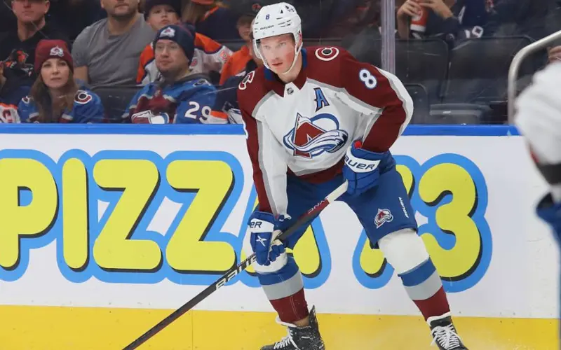 The Playoffs » Cale Makar of the Colorado Avalanche on the cover of NHL 24
