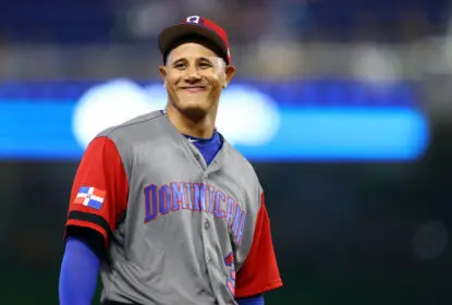 MIAMI, FL - MARCH 12: Manny Machado #3 of Team Dominican Republic smiles during Game 5 of Pool C of the 2017 World Baseball Classic against Team Colombia on Sunday, March 12, 2017 at Marlins Park in Miami, Florida