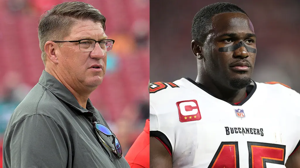Tampa Bay Buccaneers GM Jason Licht and LB Devin White