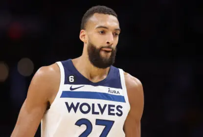 PHOENIX, ARIZONA - MARCH 29: Rudy Gobert #27 of the Minnesota Timberwolves during the second half of the NBA game at Footprint Center on March 29, 2023 in Phoenix, Arizona. The Suns defeated the Timberwolves 107-100.