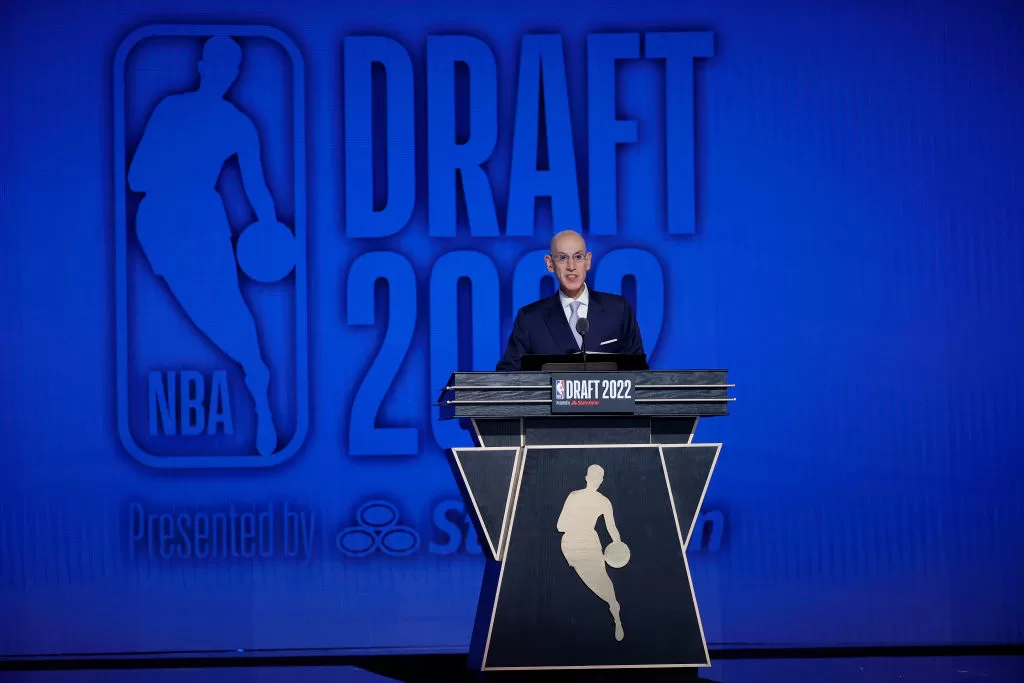 NEW YORK, NEW YORK - JUNE 23: NBA commissioner Adam Silver speaks during the 2022 NBA Draft at Barclays Center on June 23, 2022 in New York City.