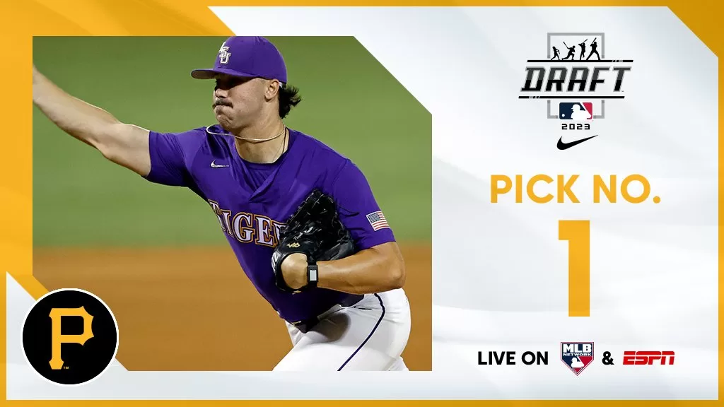 Pirates selecionam Paul Skenes na primeira escolha geral do Draft 2023 da MLB