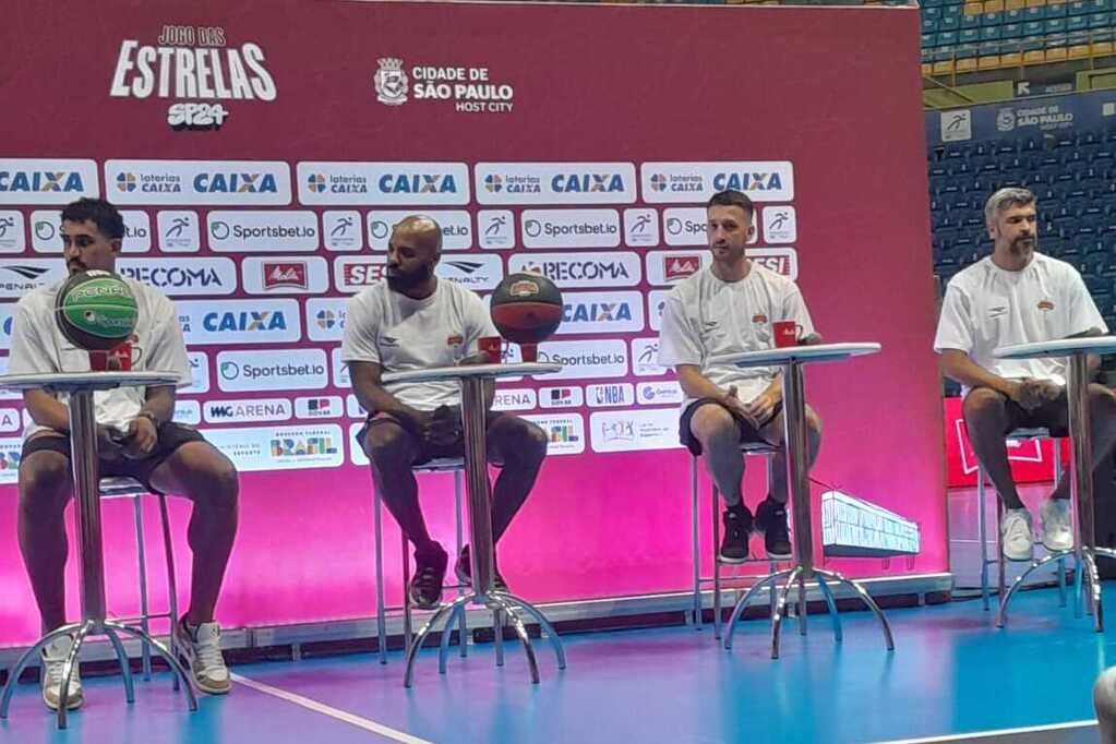 Elinho Corazza, André Góes, Larry Taylor e Márcio Santos - Café com as Estrelas NBB 2024